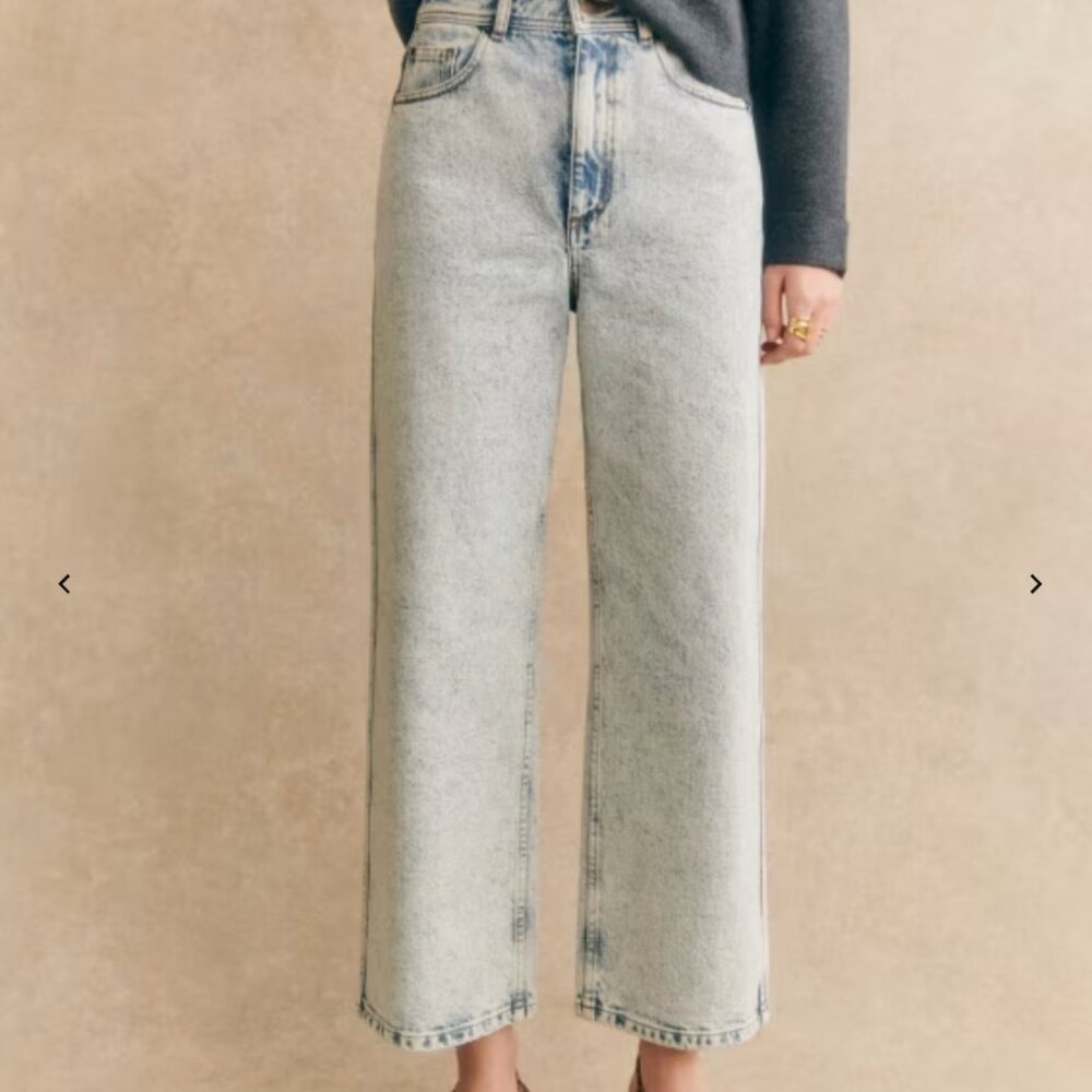 Sezane Denim: LE CROP  Edge Blue